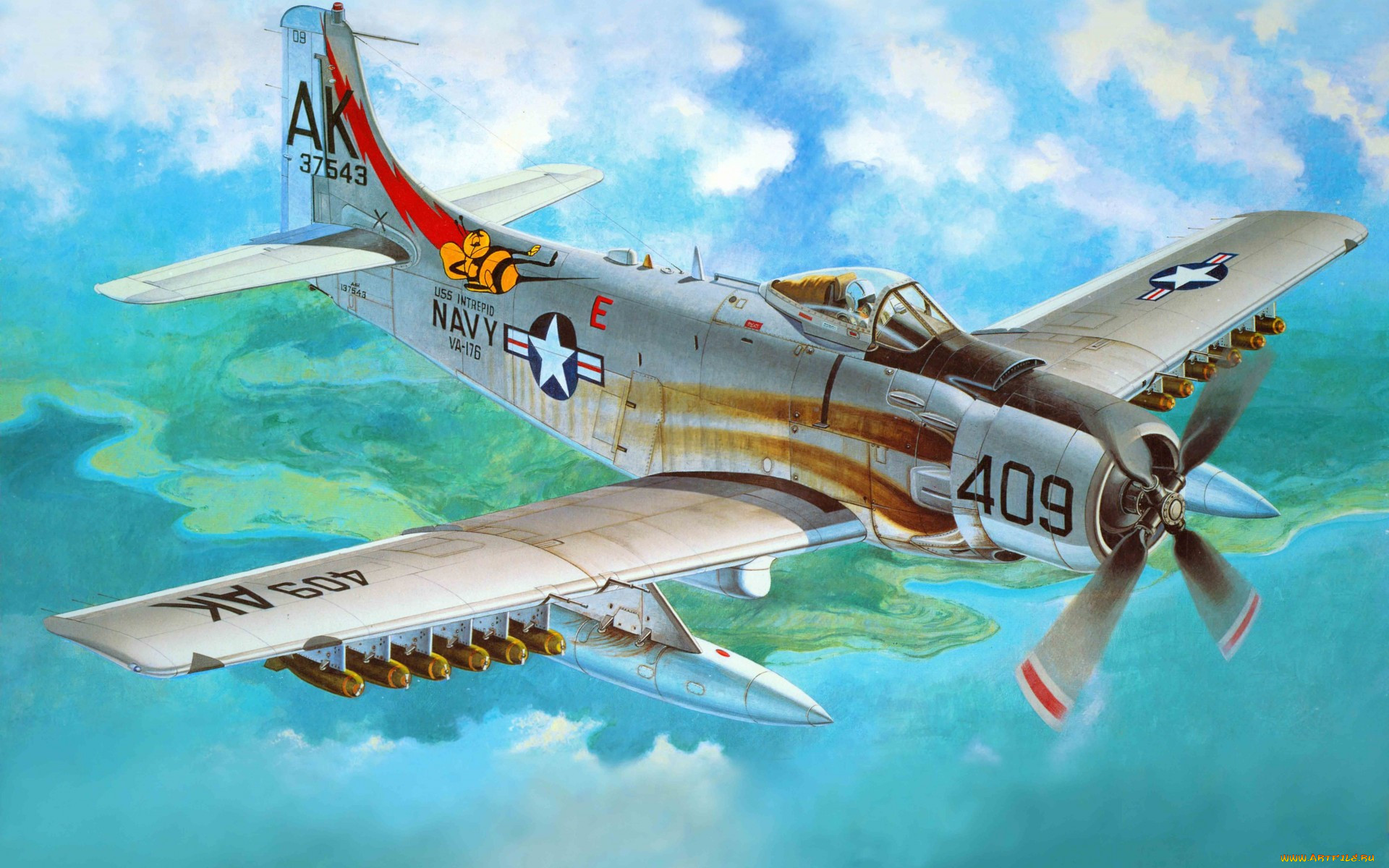 douglas, 1h, skyraider, , 3, , graphic, , , 